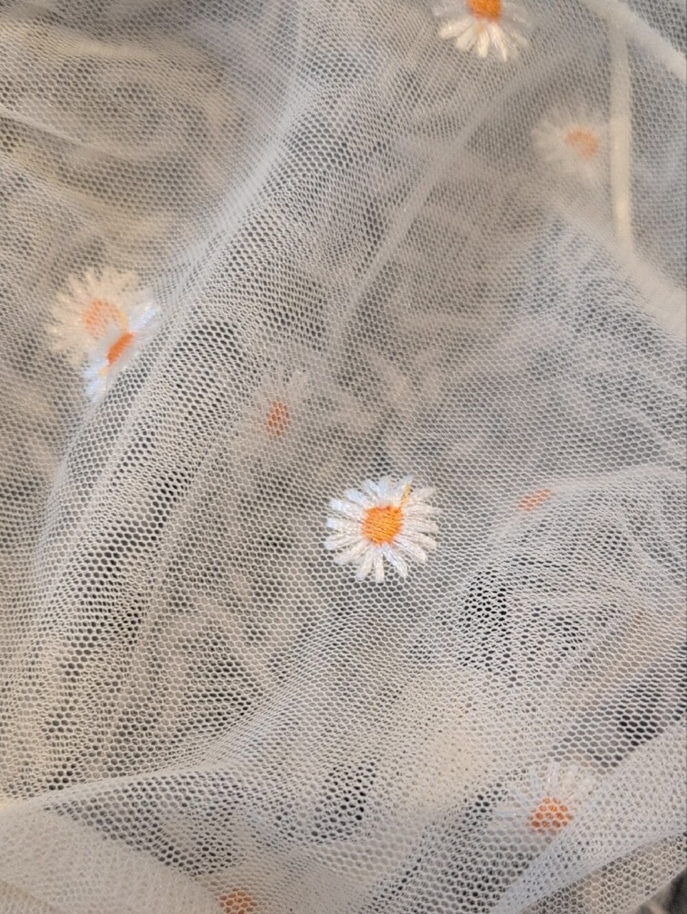 470 - Lelis Size Small Sheer Daisy Embroidered Crop Top, Cottagecore Fairycore - Picture 8 of 8